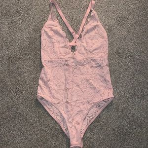 Aerie Pale Pink Lace Body Suit